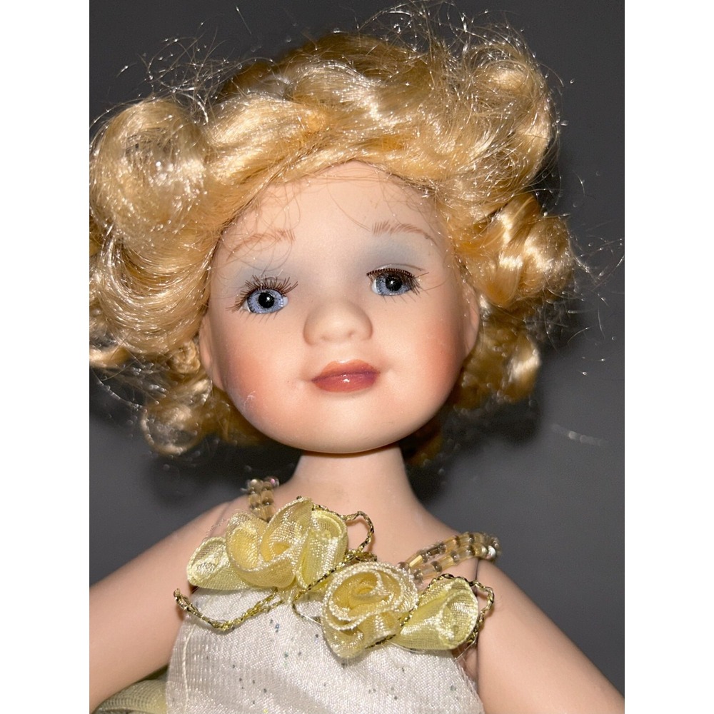 Vintage "Ashlyn" Jointed Porcelain Ballerina Doll 11" Delton Products Yellow